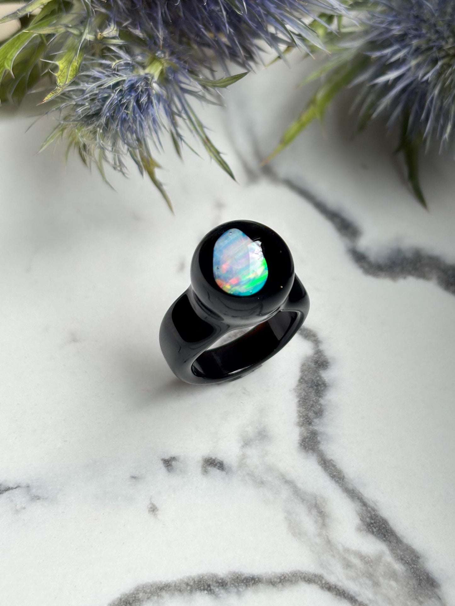 Noir Opal Spherical Dome · Glasring