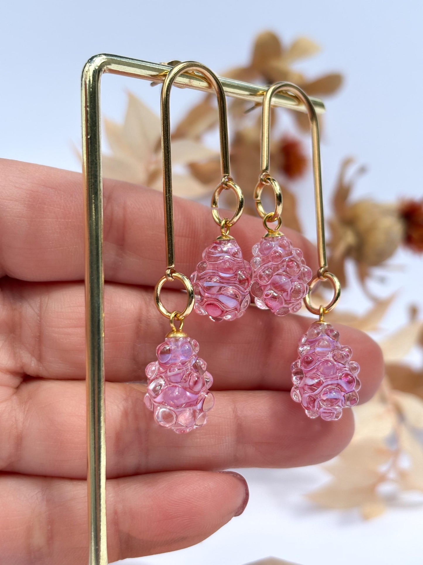 Rosé Tautropfen · Ohrringe