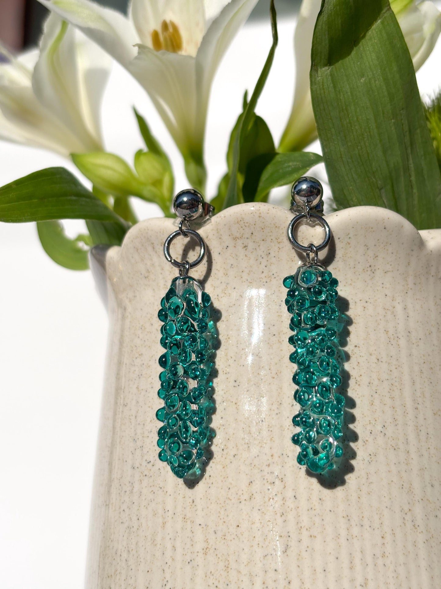 Säulen grünen Glow · Ohrringe