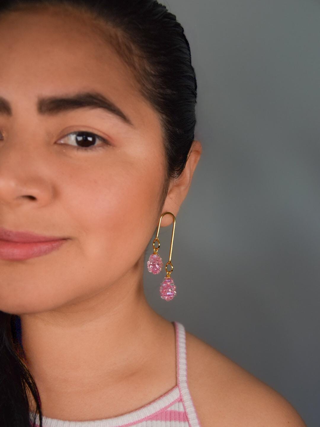 Rosé Tautropfen · Ohrringe