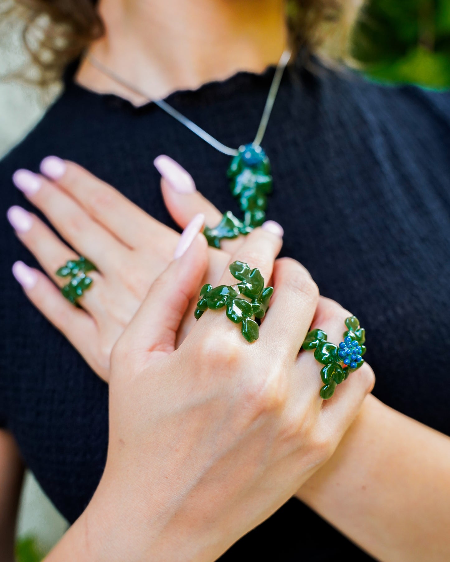 Grünes Blatt · Halskette