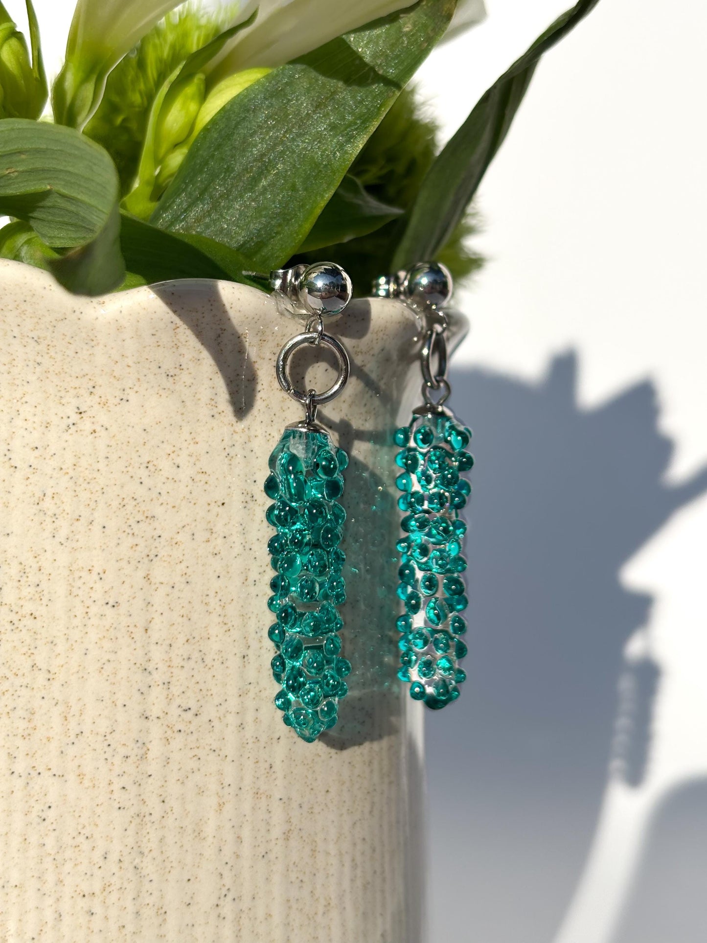 Säulen grünen Glow · Ohrringe