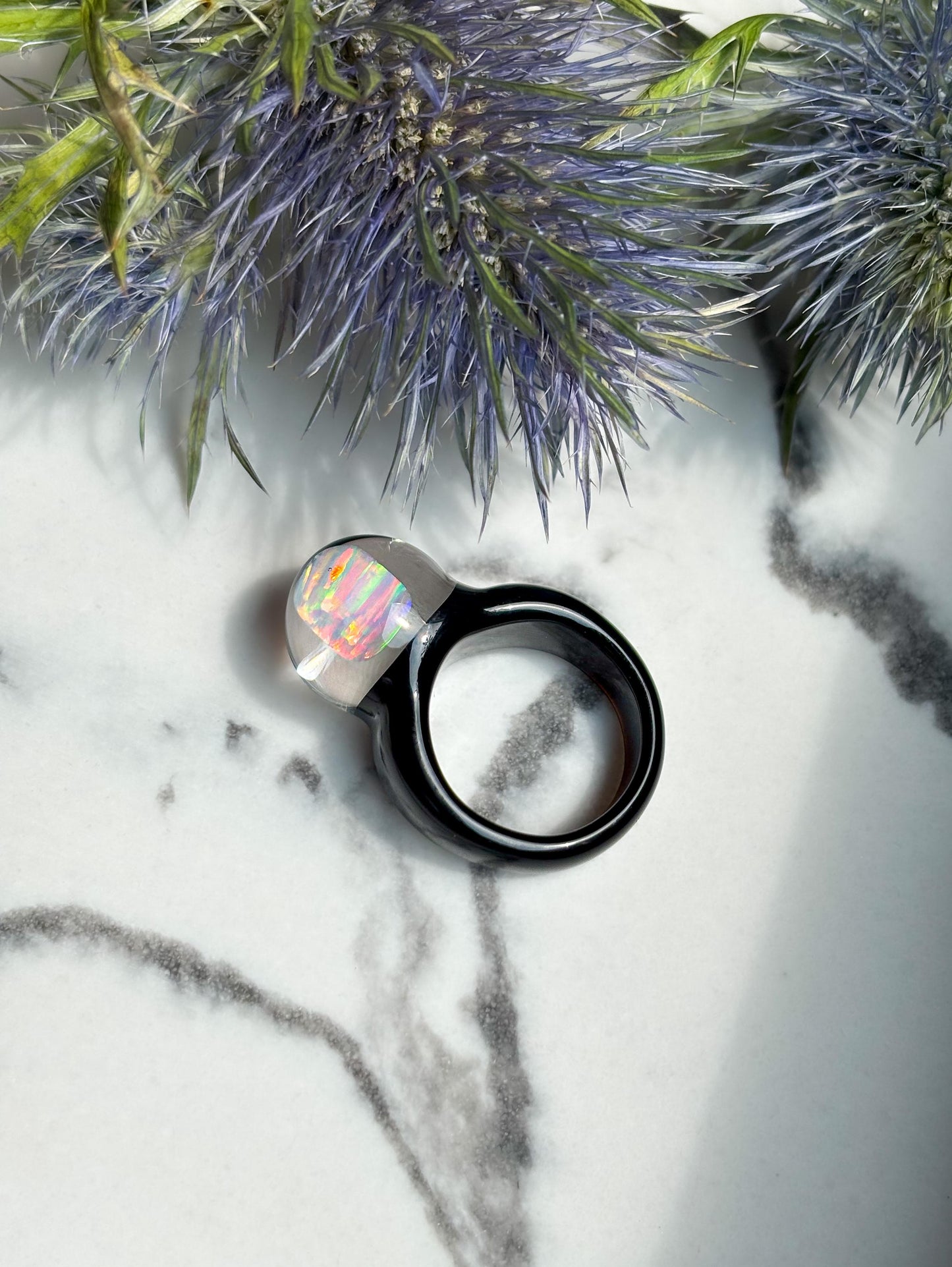 Noir Opal Spherical Dome · Glasring