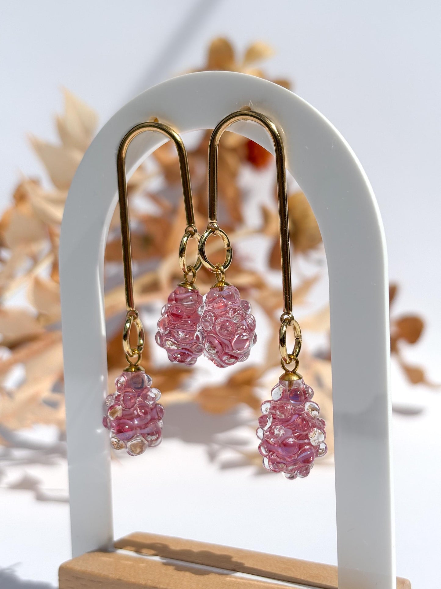 Rosé Tautropfen · Ohrringe