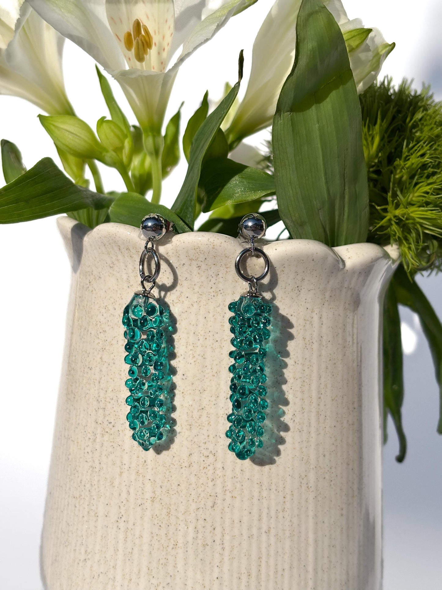 Säulen grünen Glow · Ohrringe