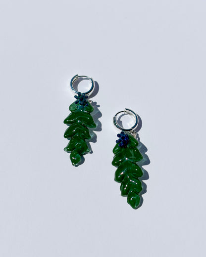 Grünes Blatt · Set Ohrringe + Halskette + Ring