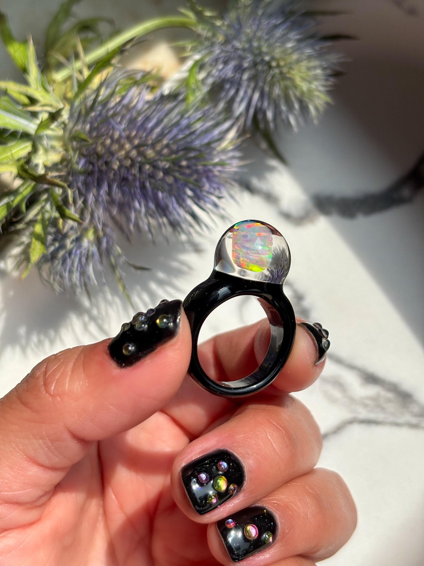 Noir Opal Spherical Dome · Glasring