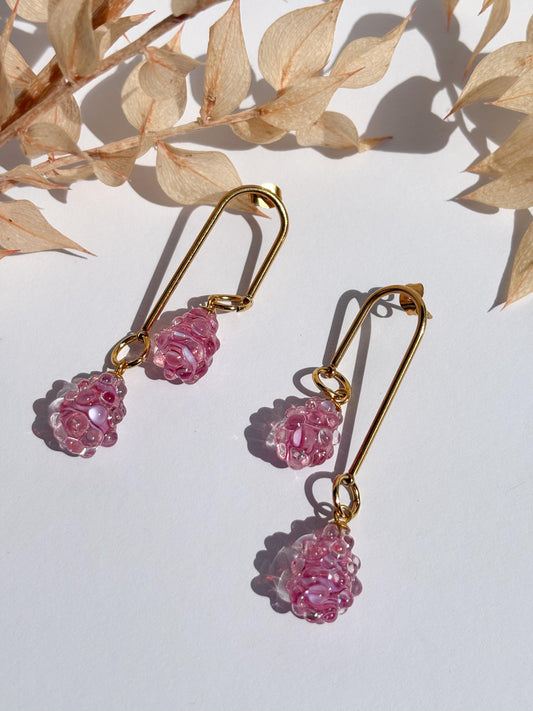 Rosé Tautropfen · Ohrringe