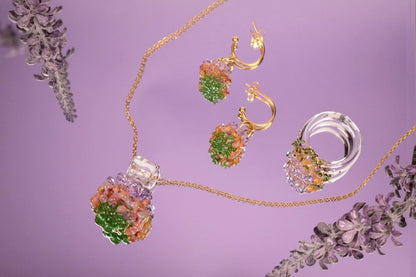 Purple Amber Green Dots Set