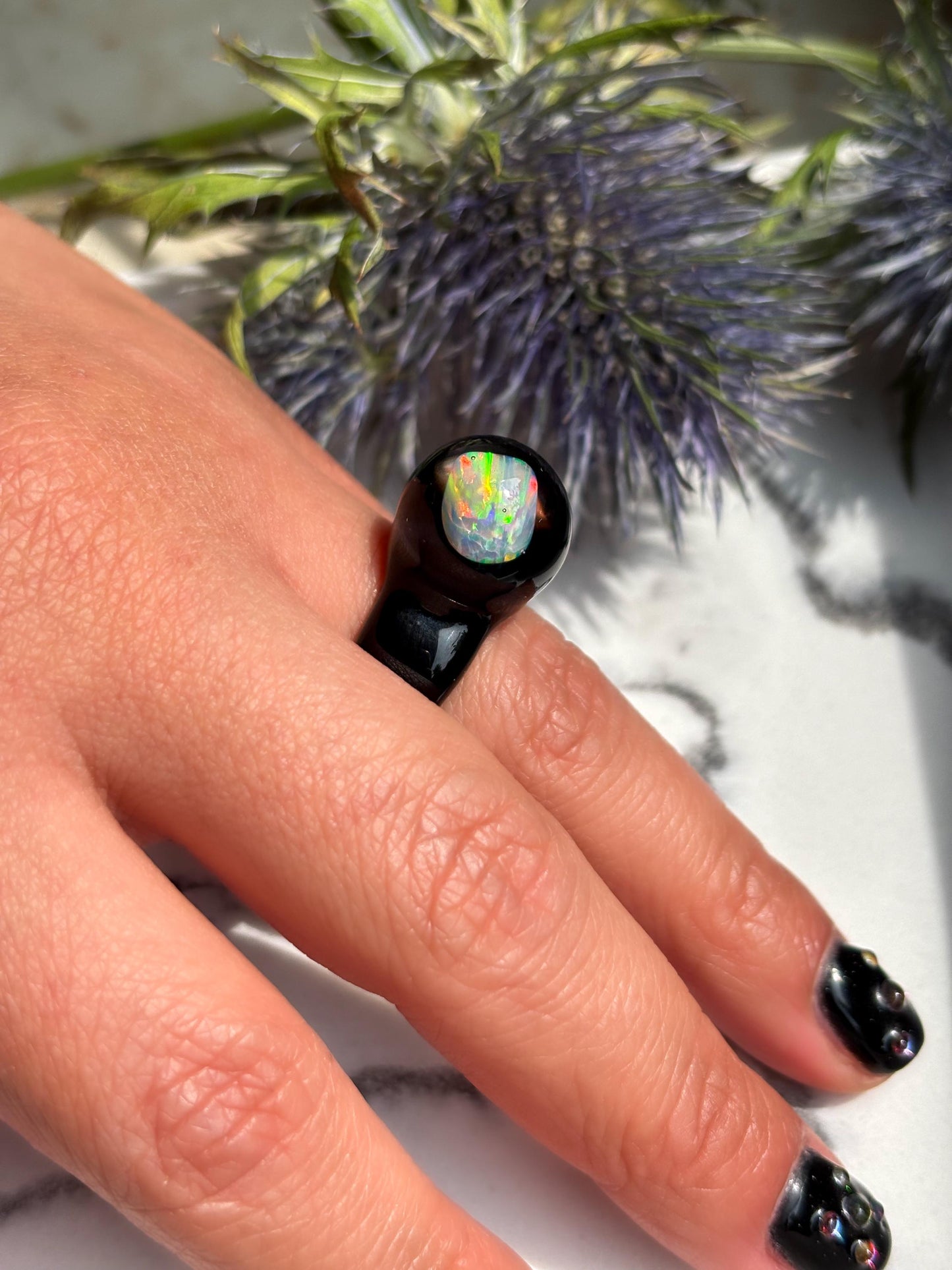 Noir Opal Spherical Dome · Glasring