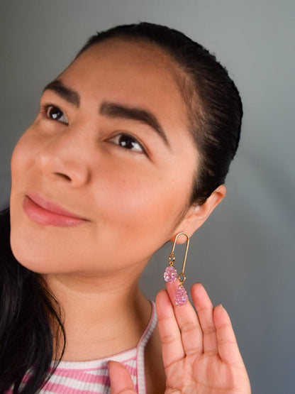 Rosé Tautropfen · Ohrringe