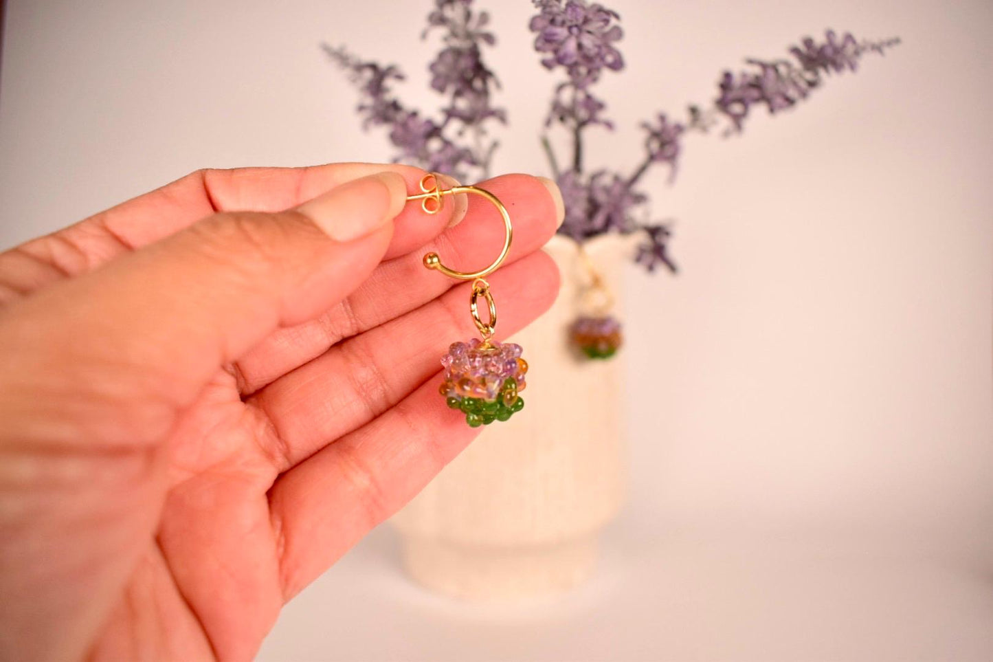 Purple Amber Green Dots Set