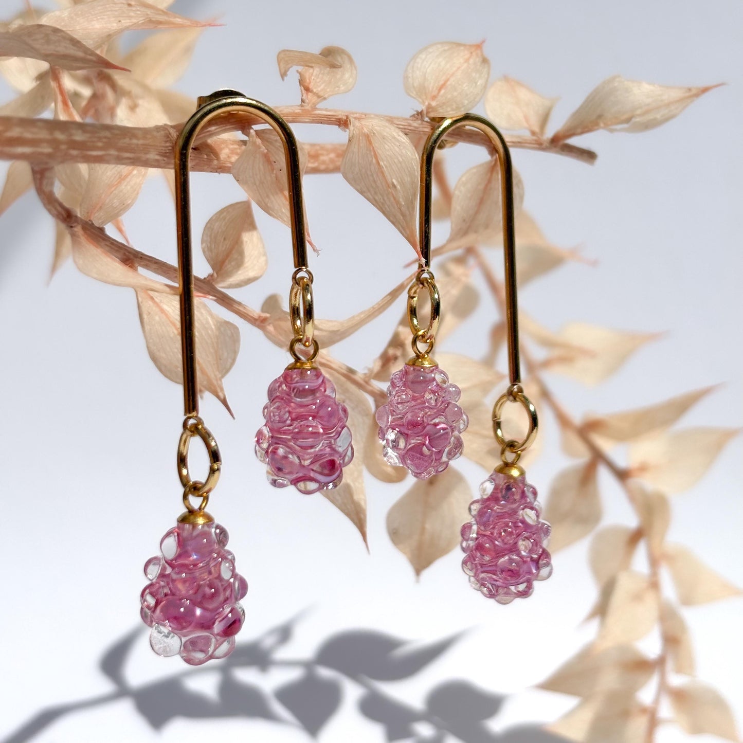 Rosé Tautropfen · Ohrringe